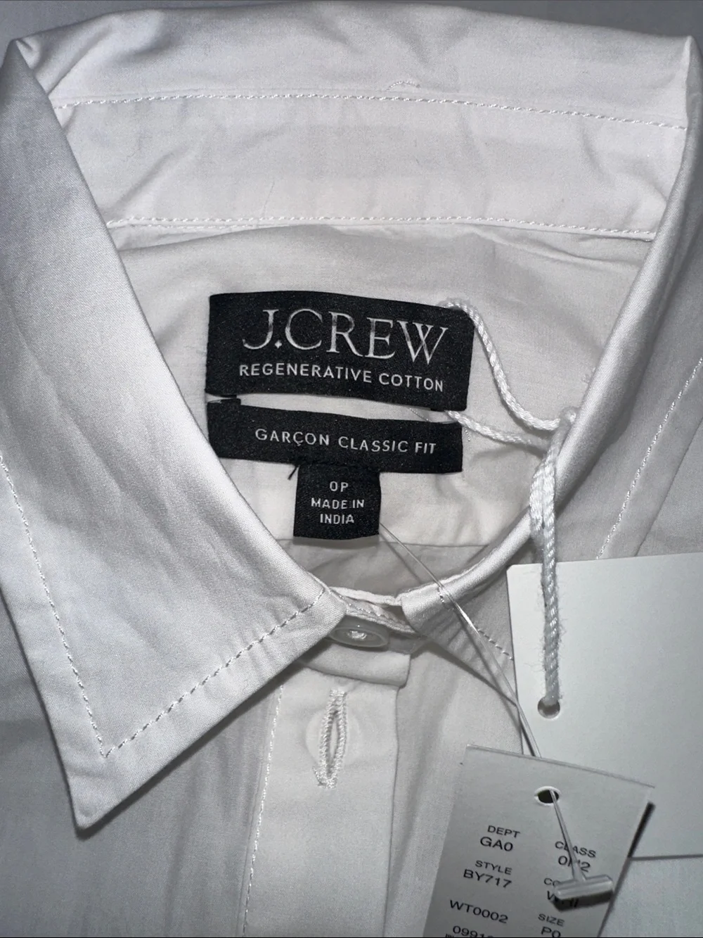 J. Crew Garçon classic shirt in cotton poplin Sz. 0